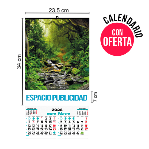 Calendario Pared Folio 23,5x34 cm Bimensual