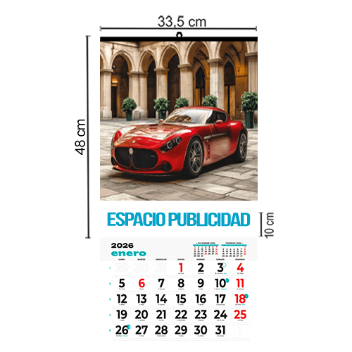 Calendario Pared Doble Folio 33,5x48 cm Mensual
