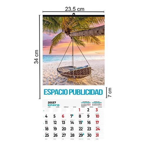 Calendario Pared Folio 23,5x34 cm Mensual