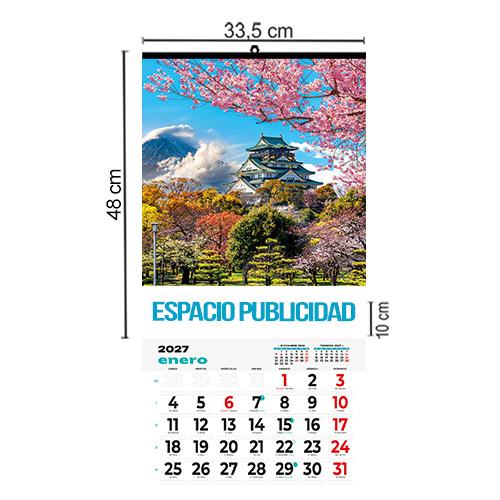 Calendario Pared Doble Folio 33,5x48 cm Mensual