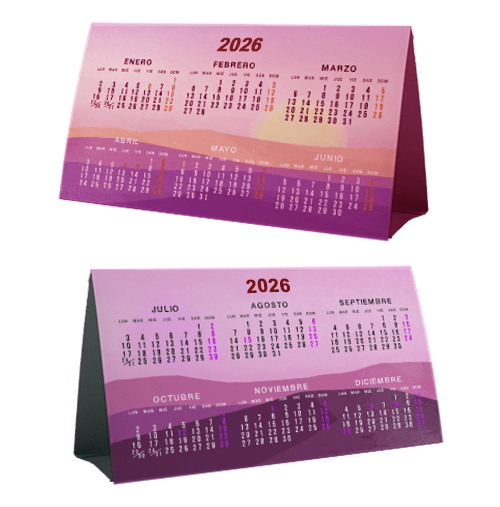 Calendario Sobremesa Semestral Triangular 22x11,5 cm TODO COLOR