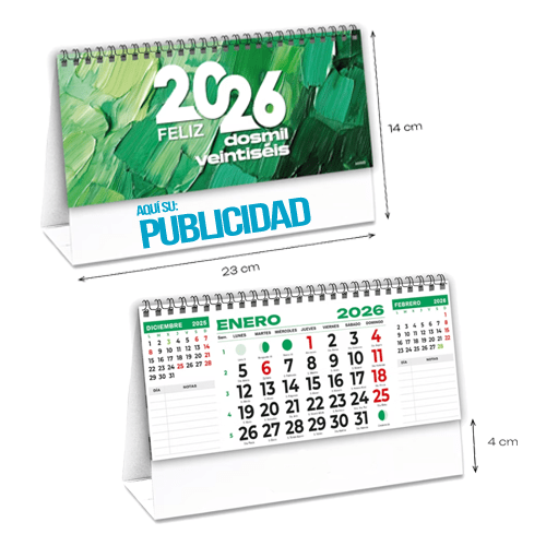 Calendario Sobremesa 7 Hojas W-O Neutro Notas 23x14 cm