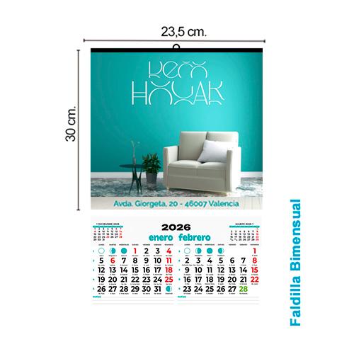 Calendario Pared 23,5x30 cm Bimensual TODO COLOR
