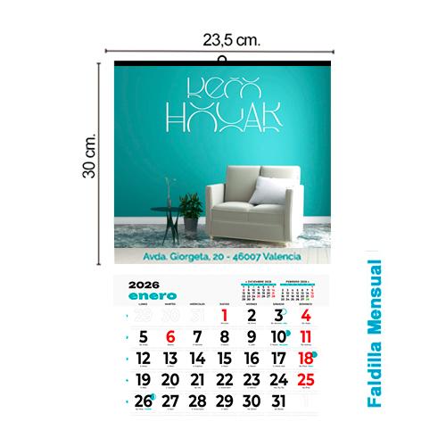 Calendario Pared 23,5x30 cm Mensual TODO COLOR