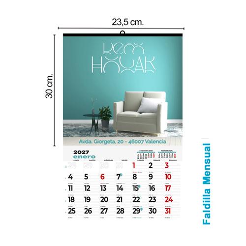 Calendario Pared 23,5x30 cm Mensual TODO COLOR
