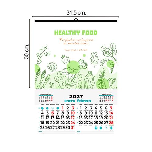 Calendario Pared 31,5x30 cm Bimensual TODO COLOR