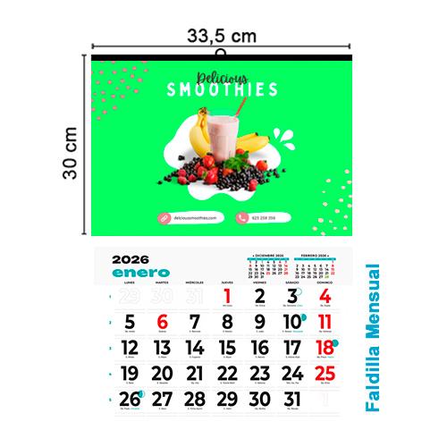 Calendario Pared 33,5x30 cm Mensual TODO COLOR