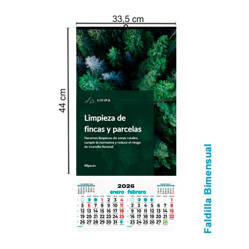 Calendario Pared 33,5x44 cm Bimensual TODO COLOR