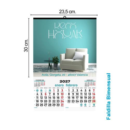 Calendario Pared 23,5x30 cm Bimensual TODO COLOR