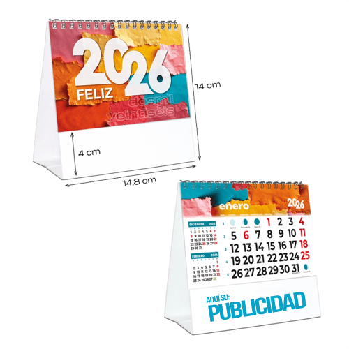 Calendario Sobremesa 14 Hojas Pequeño 14,8x14 cm