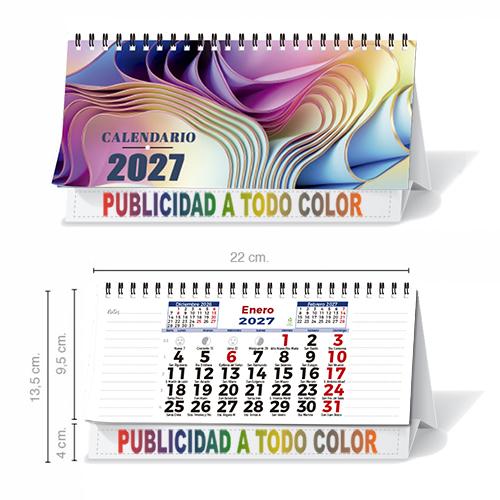 Calendario Sobremesa 7 Hojas W-O Notas 22,5x13,5 Cartón TODO COLOR