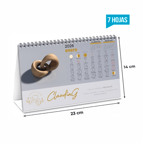 Calendario Sobremesa 7 Hojas W-O 23x14 cm 7 Hojas TODO COLOR