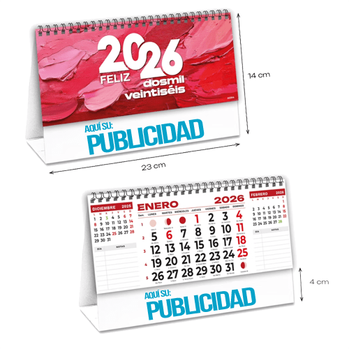 Calendario Sobremesa 14 Hojas W-O Neutro Notas 23x14 cm