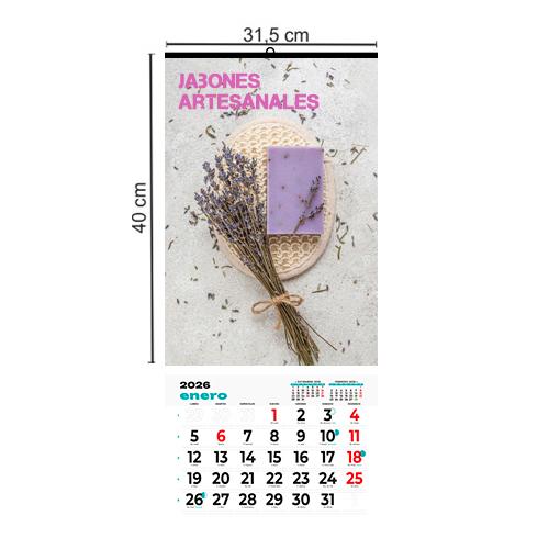 Calendario Pared 31,5x40 cm Mensual TODO COLOR