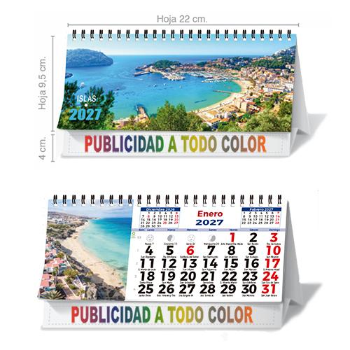 Calendario Sobremesa 7 Hojas W-O 22,5x13,5 Láminas TODO COLOR