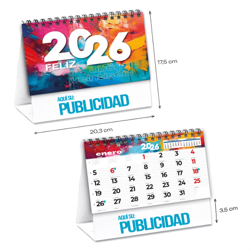 Calendario Sobremesa 7 Hojas Pequeño W-O Neutro 20,3x17,5 cm a 1 COLOR