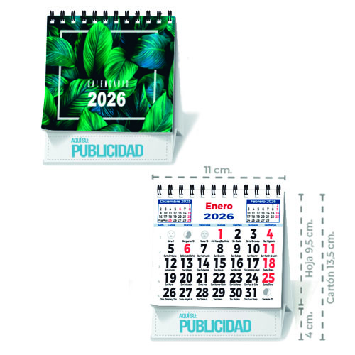 Calendario Sobremesa 7 Hojas Pequeño W-O Neutro 11x13,5 cm